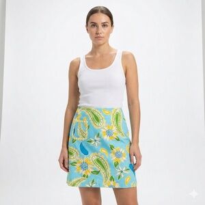 LILLY PULITZER 100% Cotton Skirt Fully Lined One Front Pocket Back Zipper Sz 10